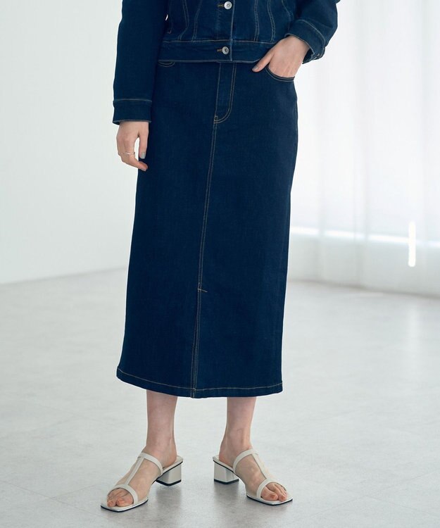 YECCA VECCA ハイウエストデニムスカート Dark Indigo