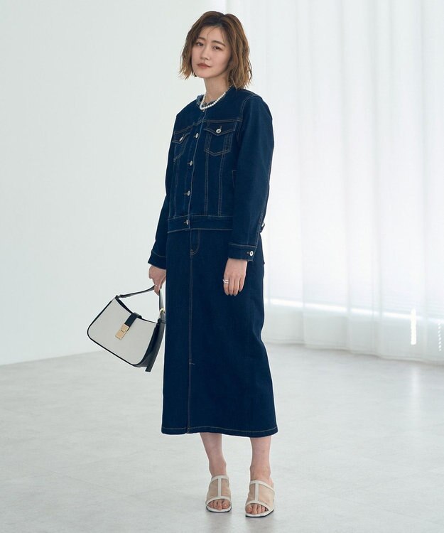 YECCA VECCA ハイウエストデニムスカート Dark Indigo