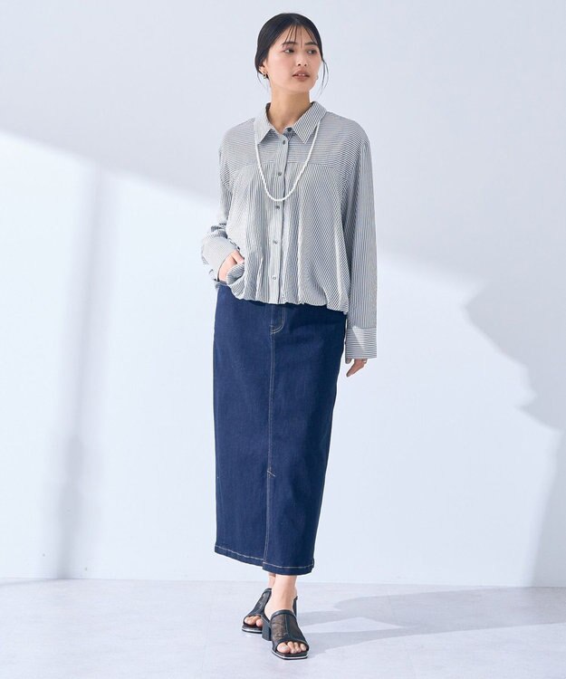 YECCA VECCA ハイウエストデニムスカート Dark Indigo