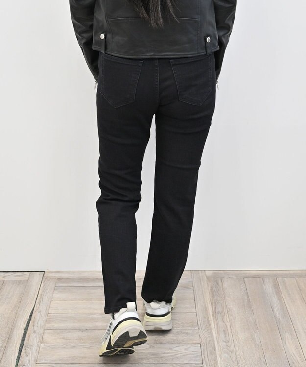 caqu Slim boy`s 程よいフィット感のボーイフィットデニム black 1year