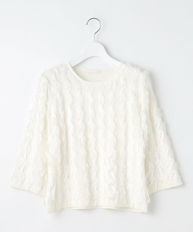 自由区 S 【洗える】カットジャガード ニット アイボリー