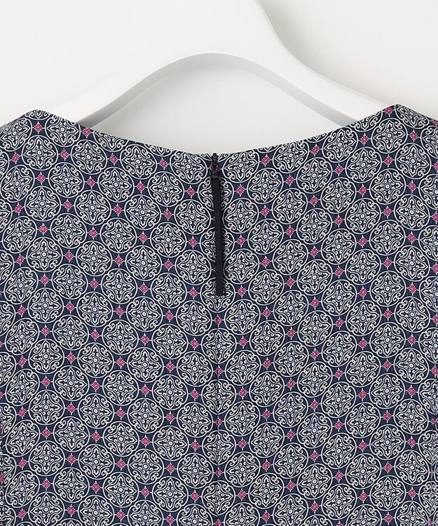 自由区 【洗える・XSサイズあり】アラベスクプリント  ワンピース ブーケンビリア