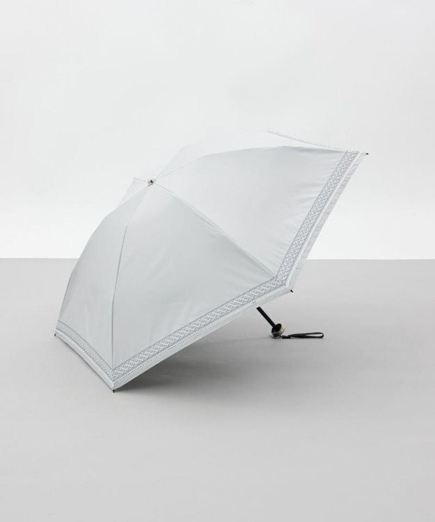 AURORA 【 BLAO（ブラオ）】刺しゅう晴雨兼用傘(折りたたみ傘) シルバーグレー