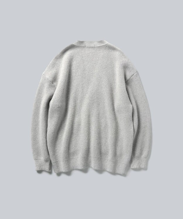 WHITE MAILS 【UNISEX】WASHI&MOHAIR RIB KNIT OVERSIZED カーディガン ライトグレー