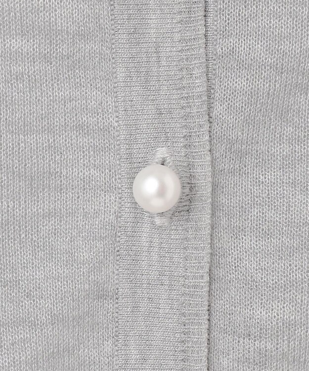 自由区 【WEB限定・洗える】シアーカーデ×ジャージードレス セット ライトグレー(ラメ)×ネイビー