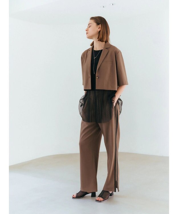 YECCA VECCA 【2点SET】マルチwayチュールオーバーキャミSET/Tee Black