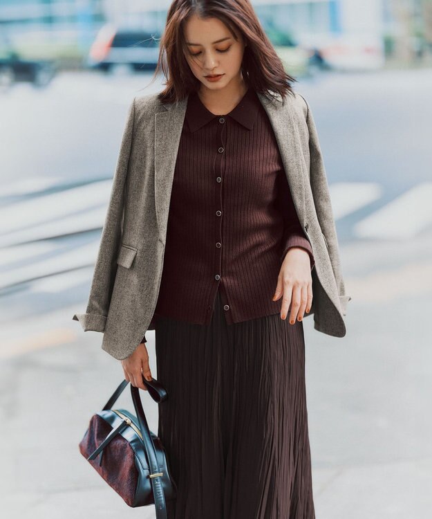 23区 【洗える】ウールライクカルゼ テーラード ジャケット グレー系