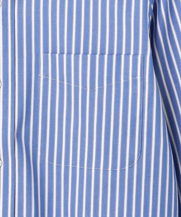 J.PRESS MEN 【PREMIUM PLEATS / 形態安定】スーピマコットンパナマストライプ シャツ / B.D. ネイビー系1