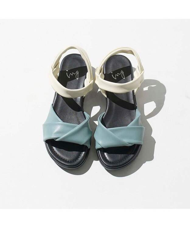ing <ing>「もちっと新感覚」ソフトストレッチサンダル ブルーコンビ