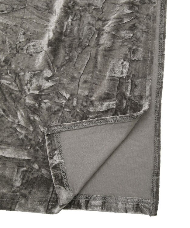 CRAFT STANDARD BOUTIQUE クラッシュベロアサイドスリットスカート Gray