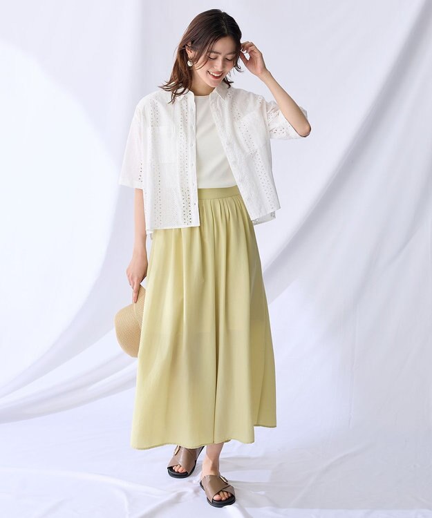 ANY L エンブロイダリーシャツ オフ