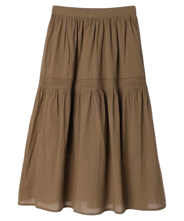 Green Parks ティアードロングスカート Brown