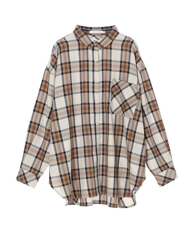 AMERICAN HOLIC イージーケアチェックシャツ Check Ivory