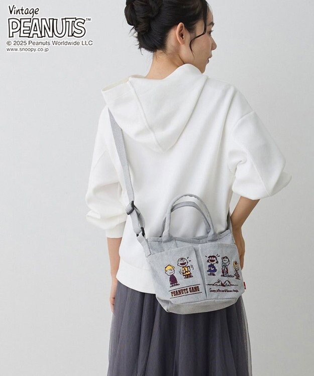 ROOTOTE 8422【スヌーピー】IP.ベビールー.ポケッツ.ピーナッツ-0C 04：ライトグレー