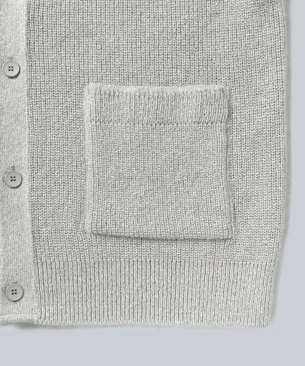 WHITE MAILS 【UNISEX】WASHI&MOHAIR RIB KNIT OVERSIZED カーディガン ライトグレー