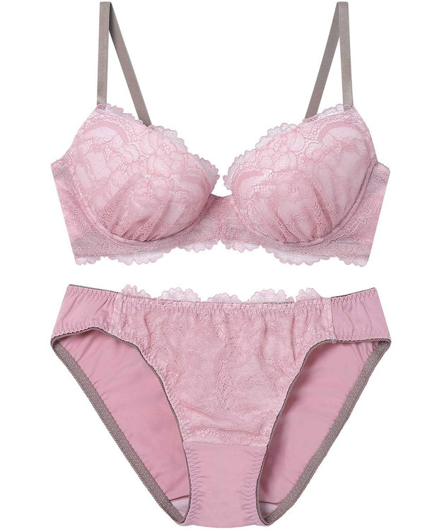 AMPHI ブラジャー ショーツセット まる胸メイク 推し活・推し事応援 Aカップあり 【ブラショーツセット】 上下セット ブラ BBJ201 アンフィ／ワコール シェルピンク