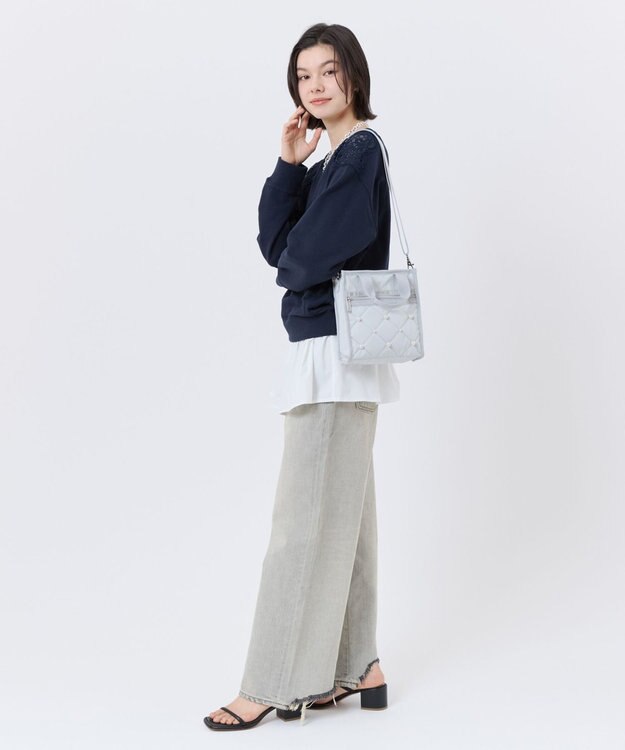 LeSportsac MINI N/S TOTE W/ PEARLS/ミストグレーパール ミストグレーパール