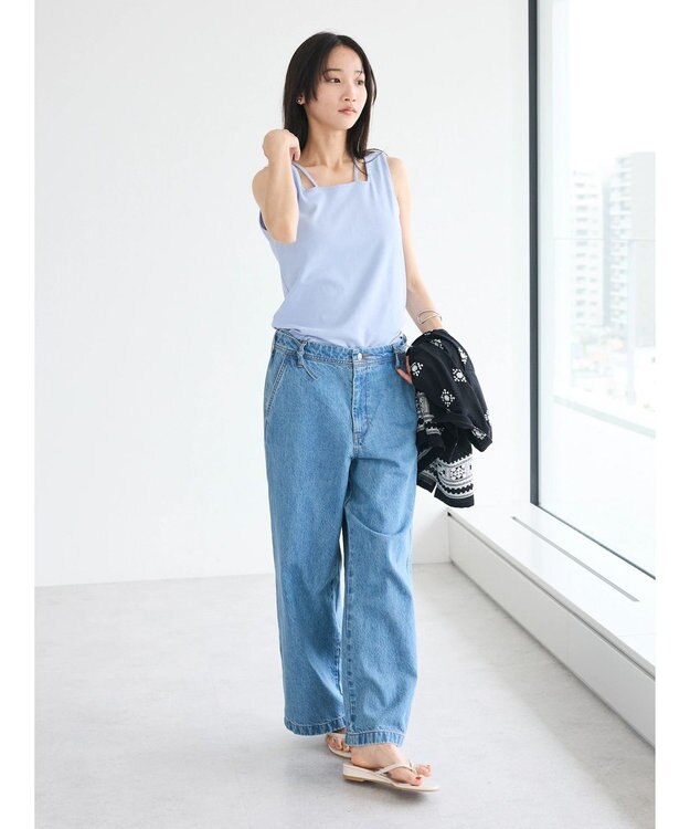 CRAFT STANDARD BOUTIQUE 前後2WAYスクエアデザインタンクトップ Sax