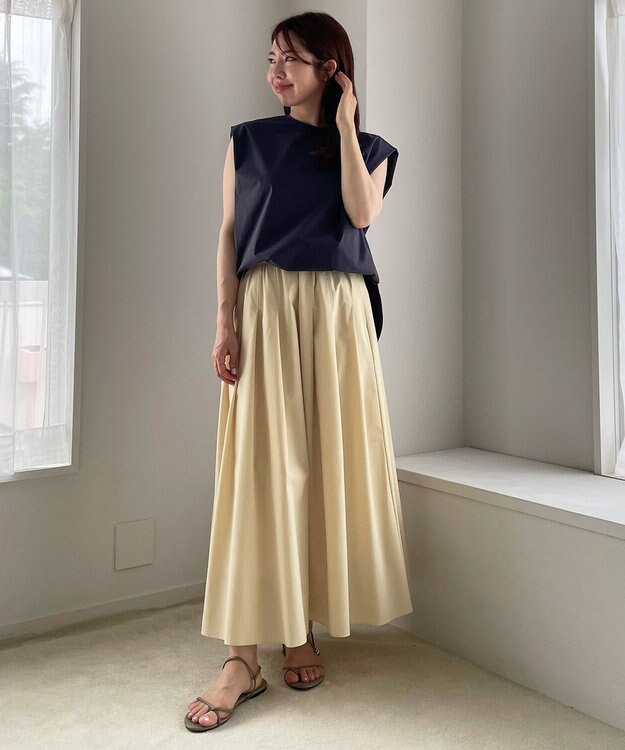 UNFILO FINE MOVE コクーンブラウス チャコール