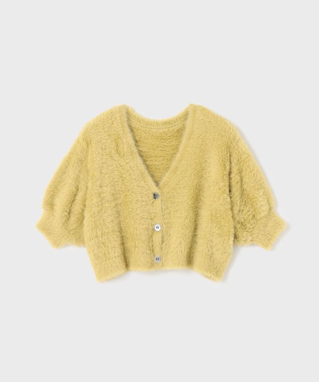 GRACE CONTINENTAL フェザースリーブニットカーディガン イエロー