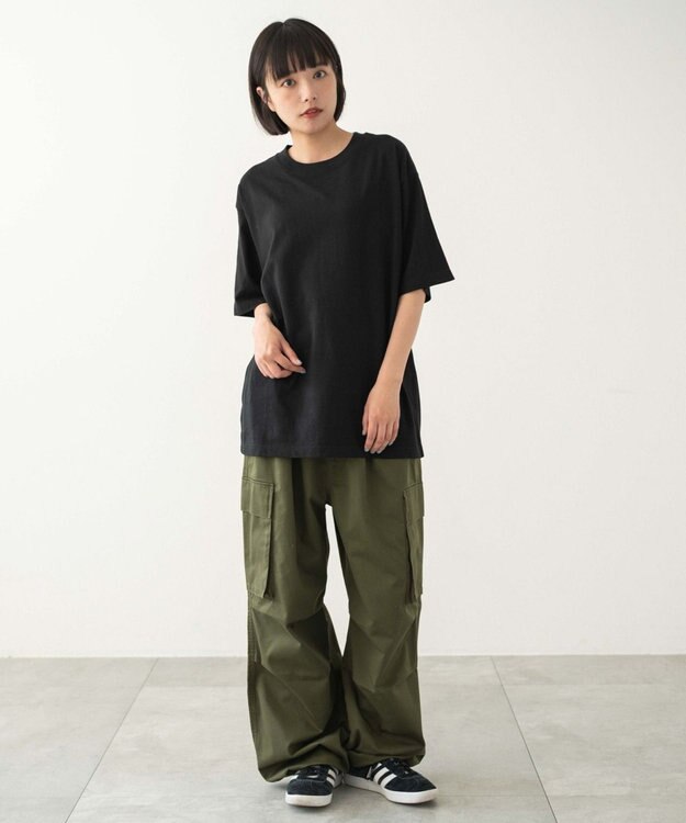 WEGO 【ユニセックス着用ITEM/MLサイズ展開/綿100%】リラックスフィットコットンT（SS） ブラック