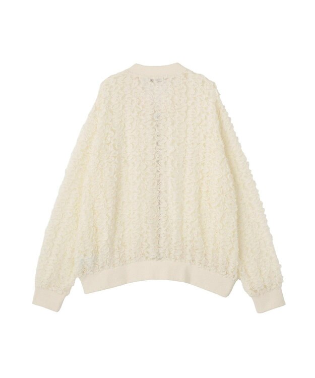 Green Parks フラワー柄チュールブルゾン Ecru