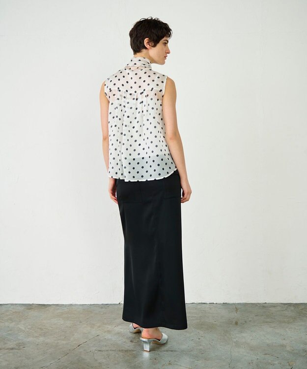 GRACE CONTINENTAL シアードットプリントブラウス ホワイト