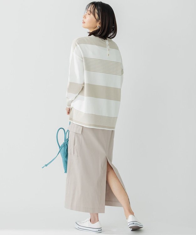 23区 【洗える】テンセルナイロンストレッチ カーゴ スカート ベージュ系