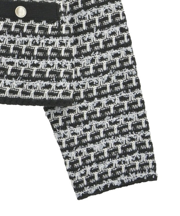 earth music&ecology ニットツイードジャケット Black