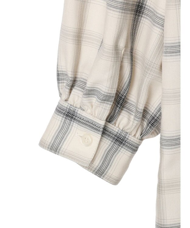 AMERICAN HOLIC イージーケアＷポケットシャツワンピース Check Ivory