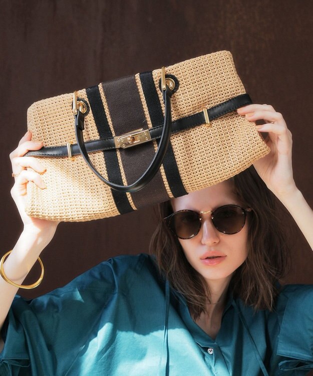 YECCA VECCA 【A4対応】2wayライントートバッグ Beige