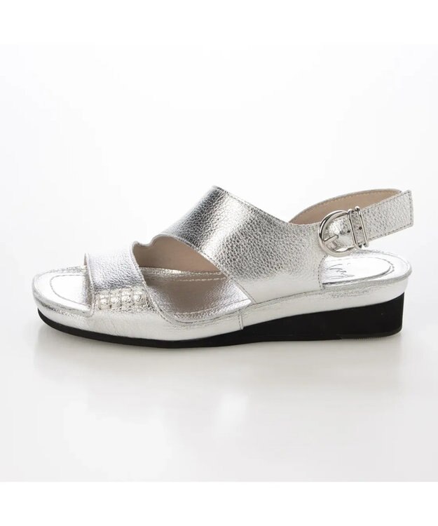 ing <ing>【WEB限定】【サスティナブル】ワイドストラップサンダル シルバー