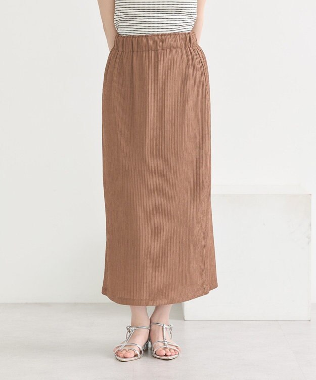 earth music&ecology 選べる丈カットナロースカート Brown