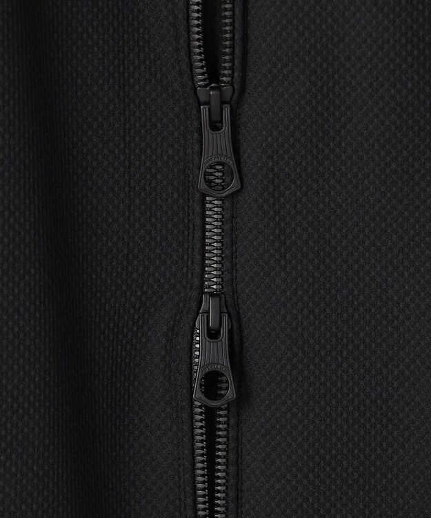 GOTAIRIKU 仕事で着られる【シワになりにくい/洗える/ストレッチ/吸水速乾】バブルテック フーデッドブルゾン ブラック系