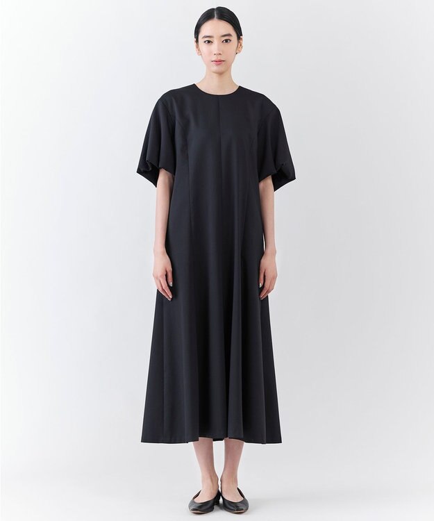 23区 【エステータ】ライトダブルクロス ワンピース ブラック