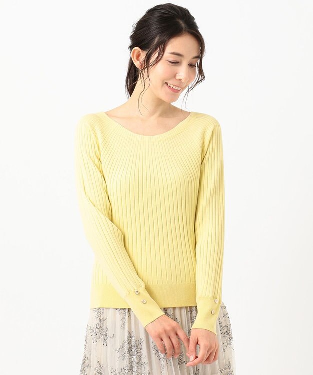ANY SIS 【洗える】キュウシンRIB ニット ライトイエロー