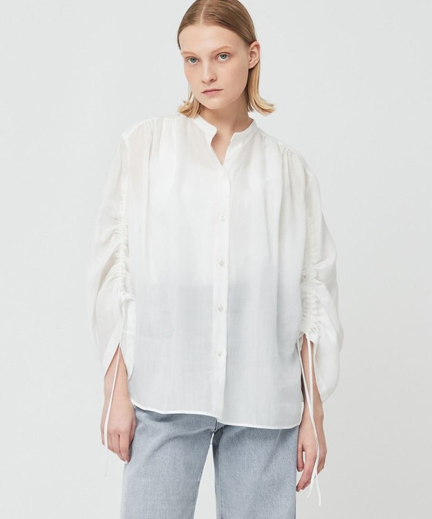 BEIGE， LILAC / シアーブラウス White