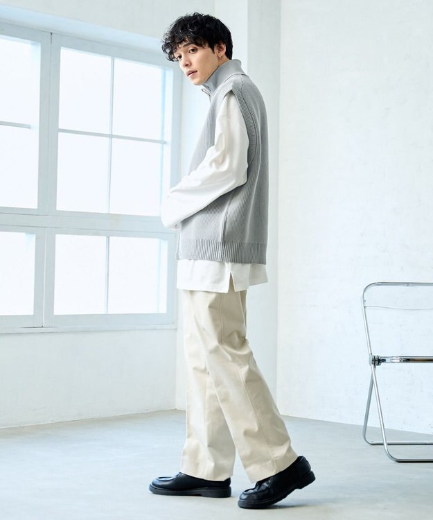 WEGO タックツイルトラウザー ベージュ