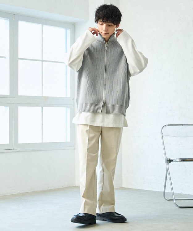 WEGO タックツイルトラウザー ベージュ