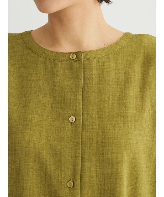 Green Parks 前後２ｗａｙミディ丈タックワンピース Green