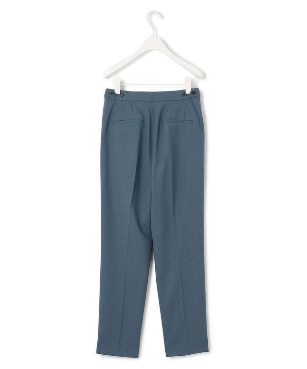 ICB L 【洗える】ウール2WAYストレッチ テーパードパンツ ダルブルー系