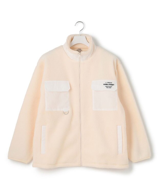J.PRESS YORK STREET 【UNISEX】フリース フルジップブルゾン アイボリー系