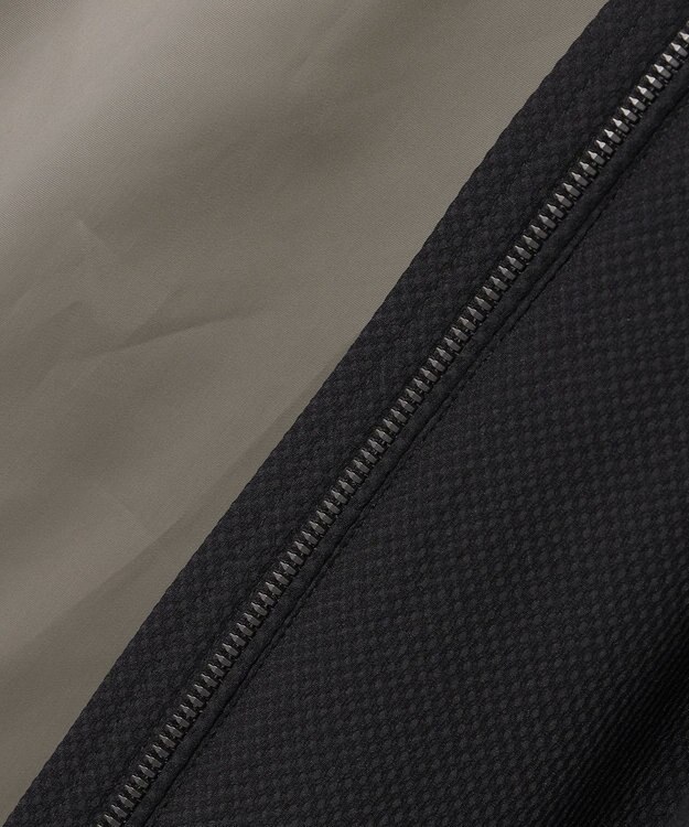 GOTAIRIKU 仕事で着られる【シワになりにくい/洗える/ストレッチ/吸水速乾】バブルテック フーデッドブルゾン ブラック系