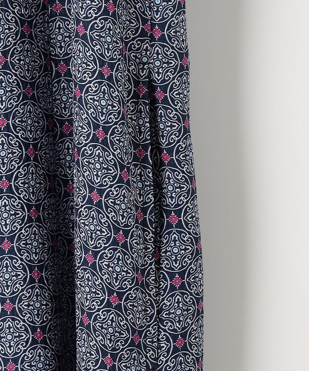 自由区 【洗える・XSサイズあり】アラベスクプリント  ワンピース ブーケンビリア