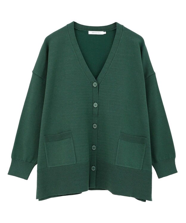 AMERICAN HOLIC 【WEB限定】バイパチVネックルーズカーディガン Green
