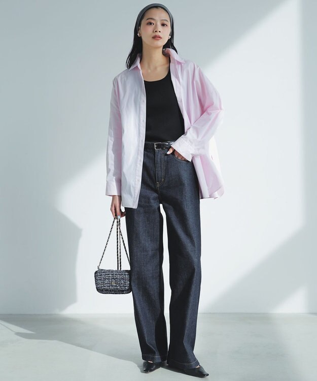 23区 【滝沢眞規子さん着用/VERY・Oggi掲載】23区DENIM ストレッチ ワイドパンツ ネイビー系