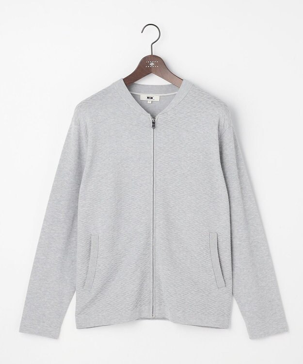 JOSEPH ABBOUD 【サステイナブル・オーガニックコットン使用】オーガニッククールニットジップ カーディガン ライトグレー系