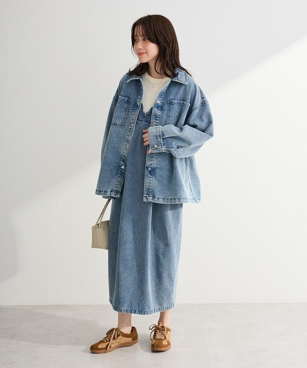 Green Parks デニムシャツブルゾン Light Indigo