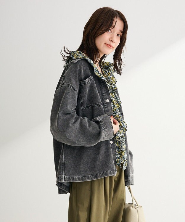 Green Parks デニムシャツブルゾン Black