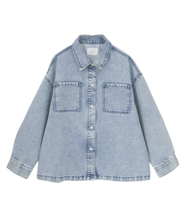 Green Parks デニムシャツブルゾン Light Indigo